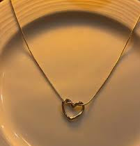 Open Heart Pendant Necklace | Dainty Floating Heart Chain Necklace