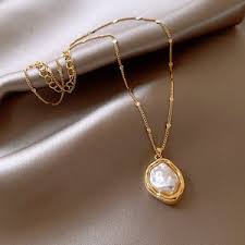 Natural Stone Pendant Necklace Set Opal, Shell & Geo Stone Pendants